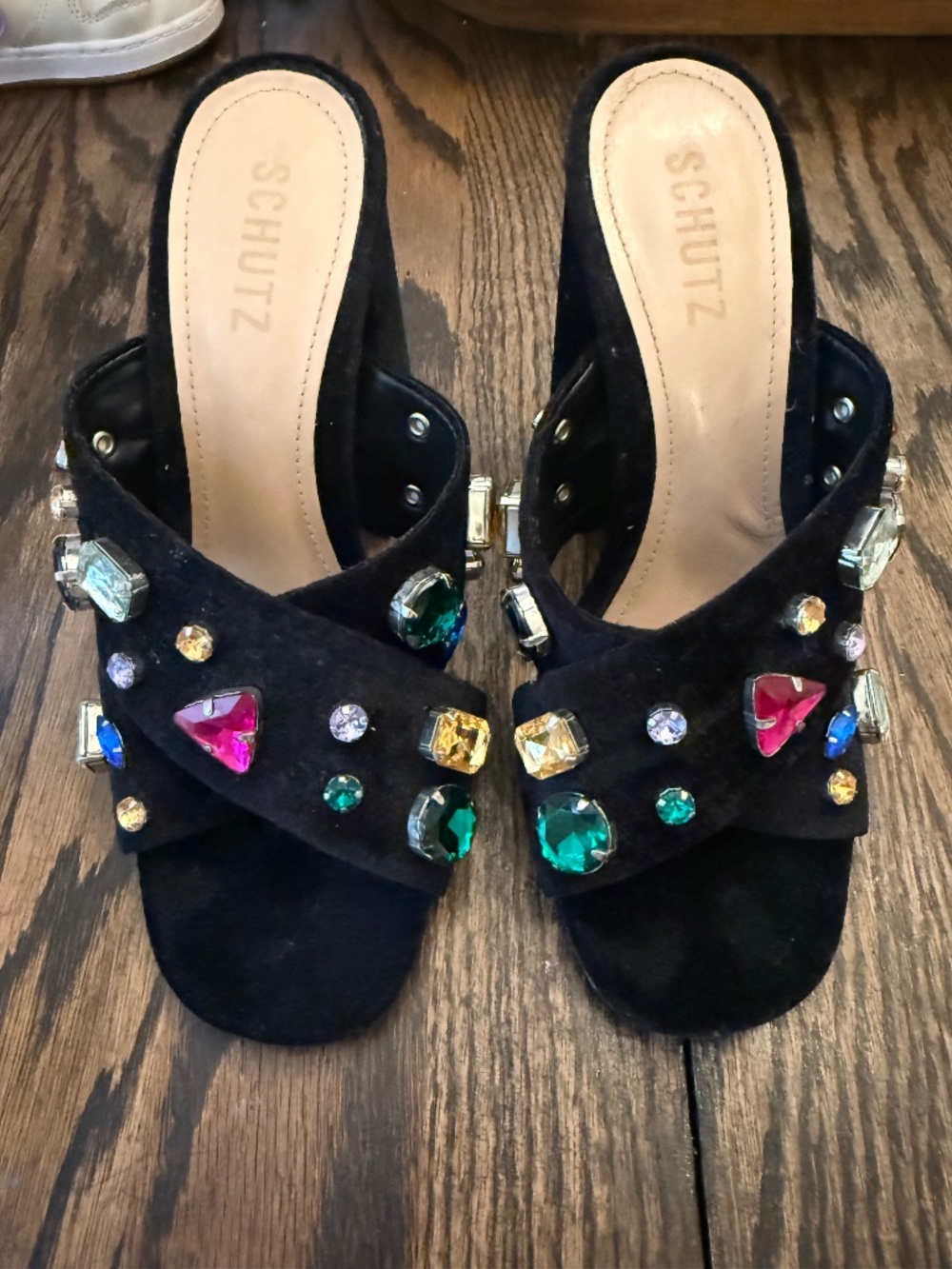 SCHUTZ  Black Callie Glam Heels Size 8